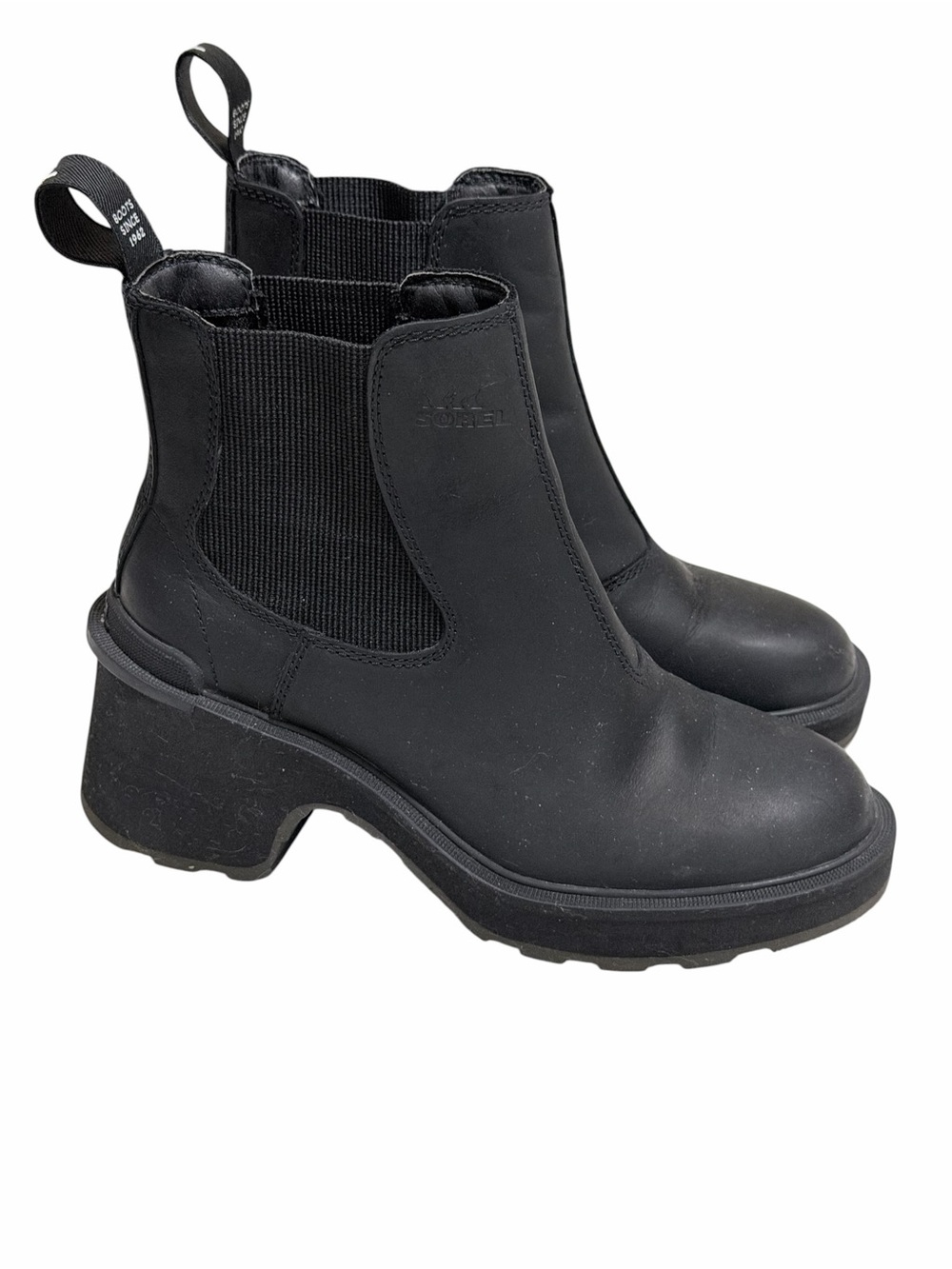 Sorel Hi-Line Heel Chelsea Boot Black Size 6.5